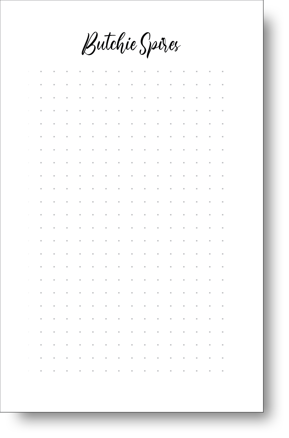 A black and white notepad featuring a stylish handwritten font displaying a name at the top.