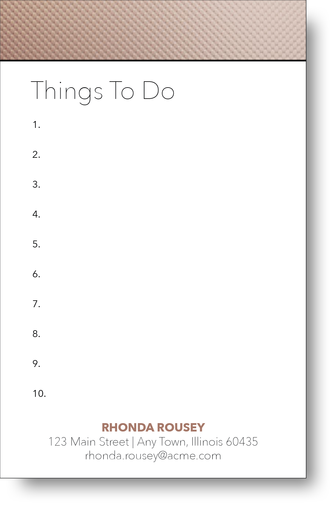 Things To Do Notepad 1300C