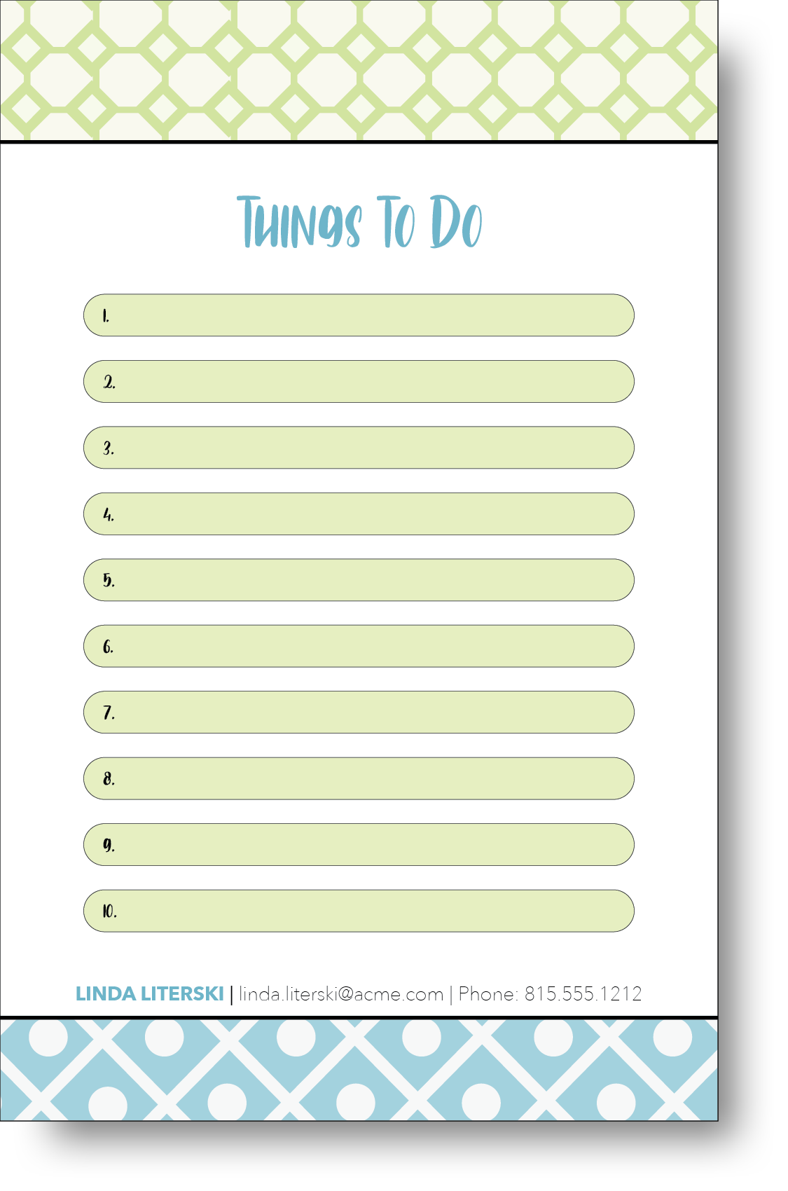 Things To Do Notepad 1300C12