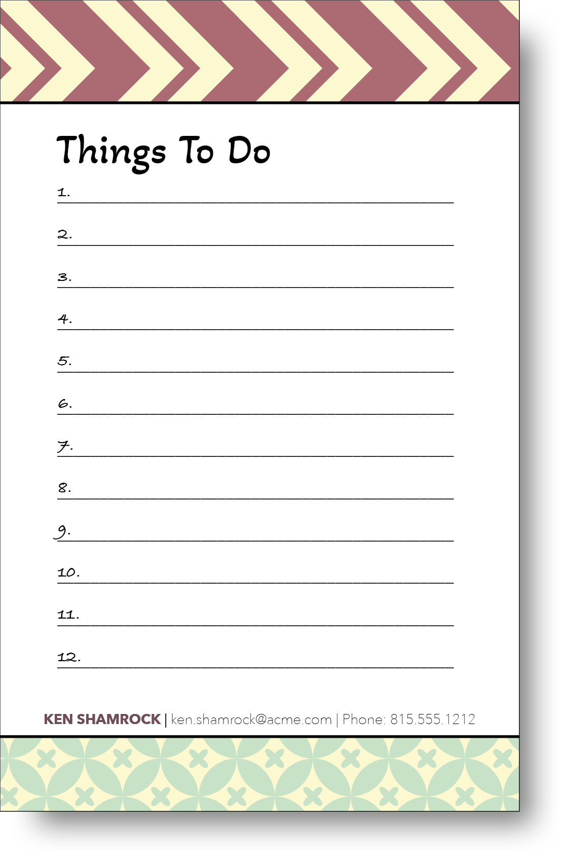 Things To Do Notepad 1300C14