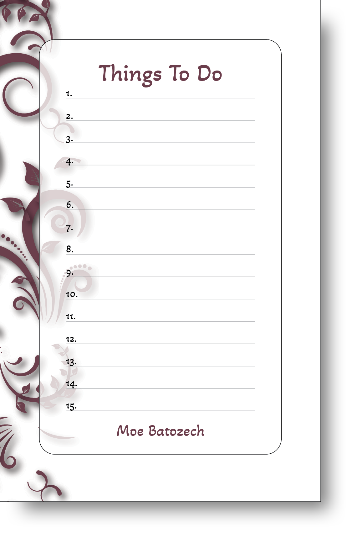 Things To Do Notepad 1300C27