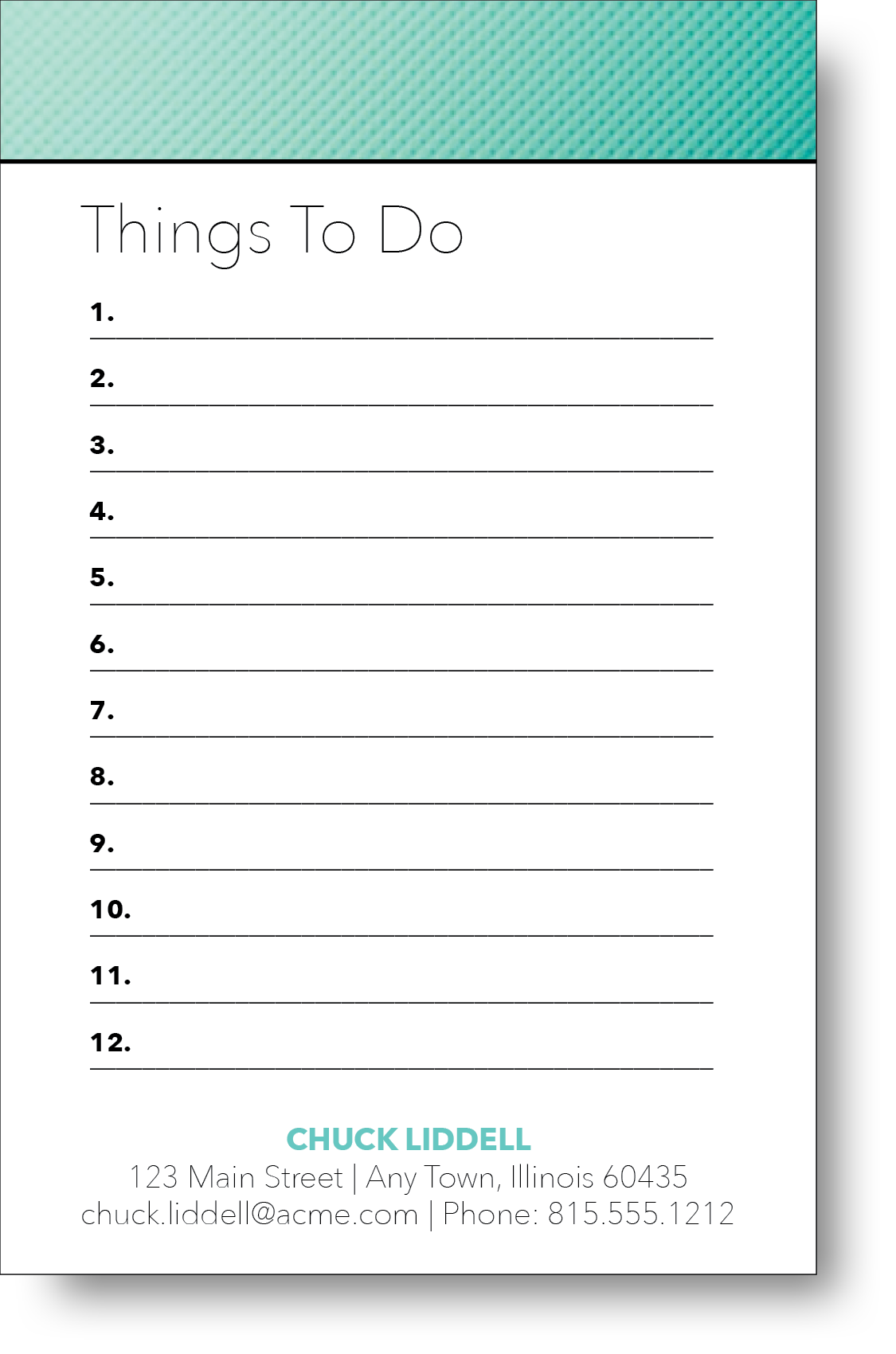 Things To Do Notepad 1300C5