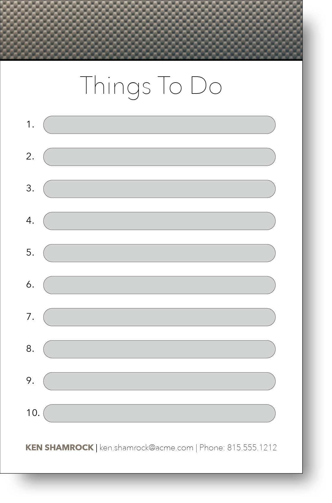 Things To Do Notepad 1300C6