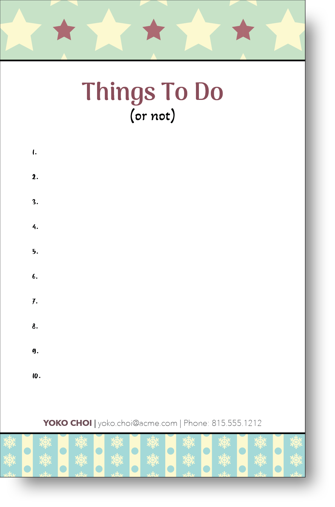 Things To Do Notepad 1300C9