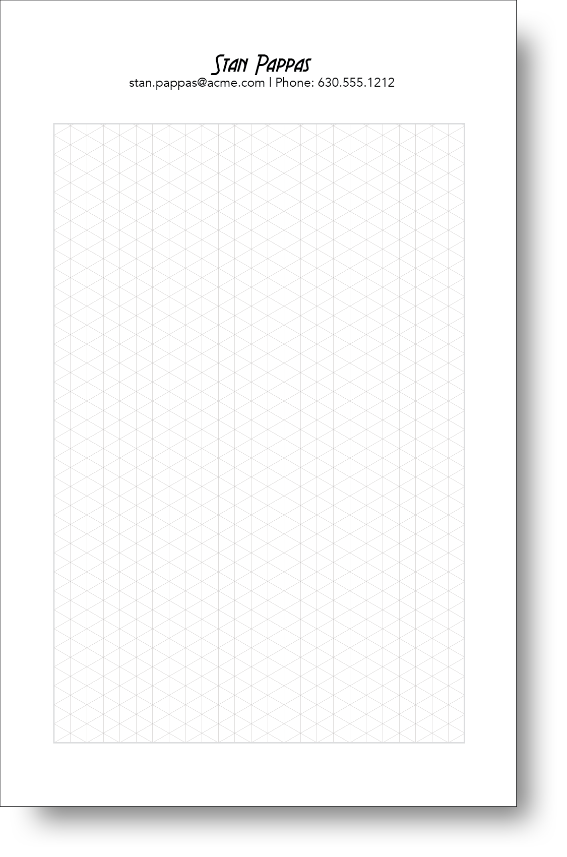 Black and white notepad with a diamond shaped pattern in the background.