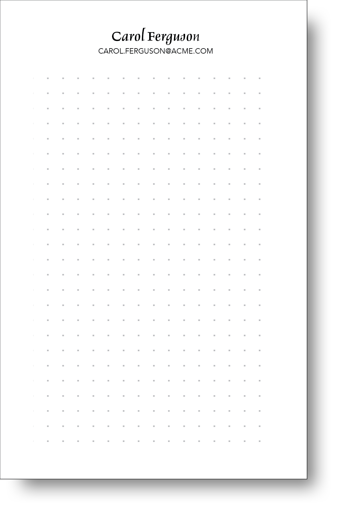 Black and white notepad with a dot pattern in the background.