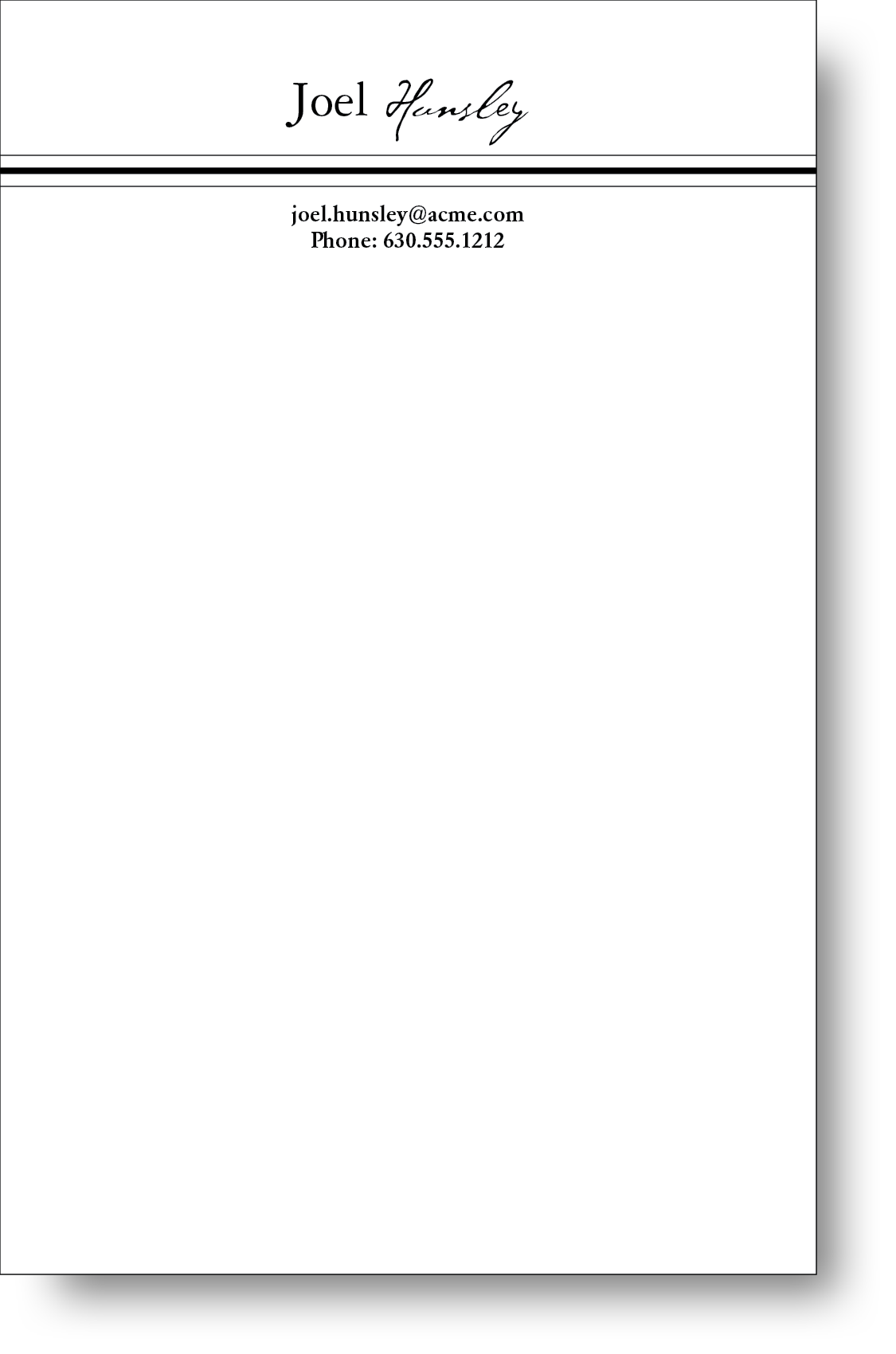 Black and white notepad with an open background.