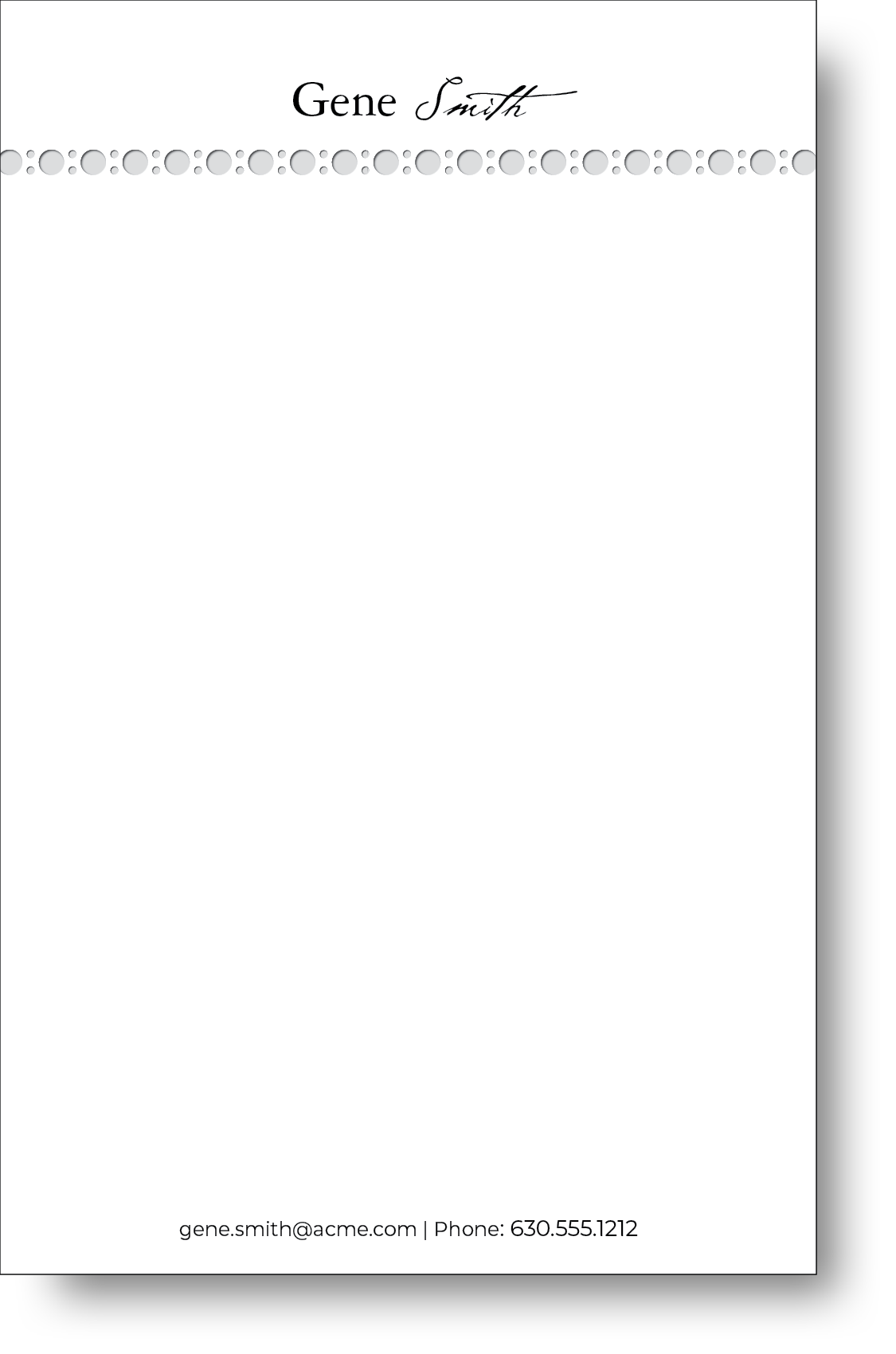 Black and white notepad with an open background.