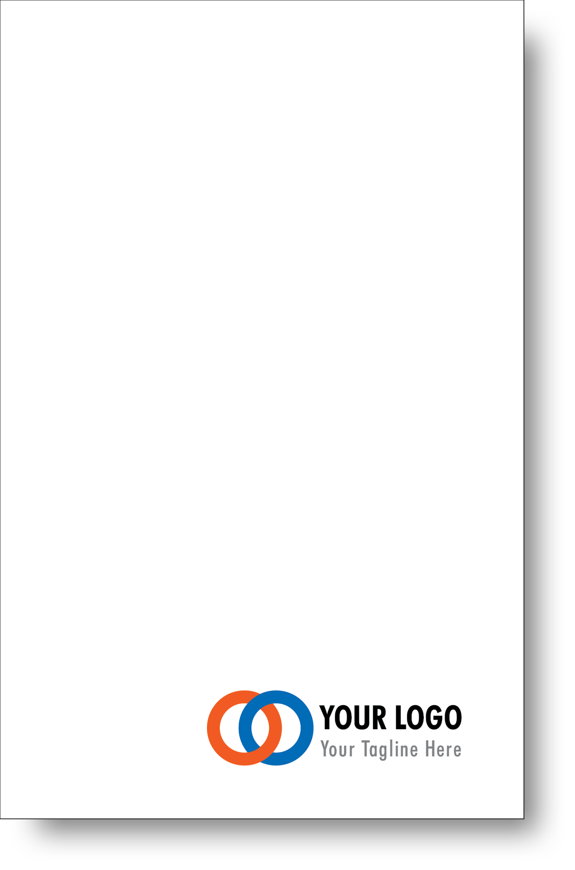 A colorful company branded notepad prominently displaying a logo and contact information.