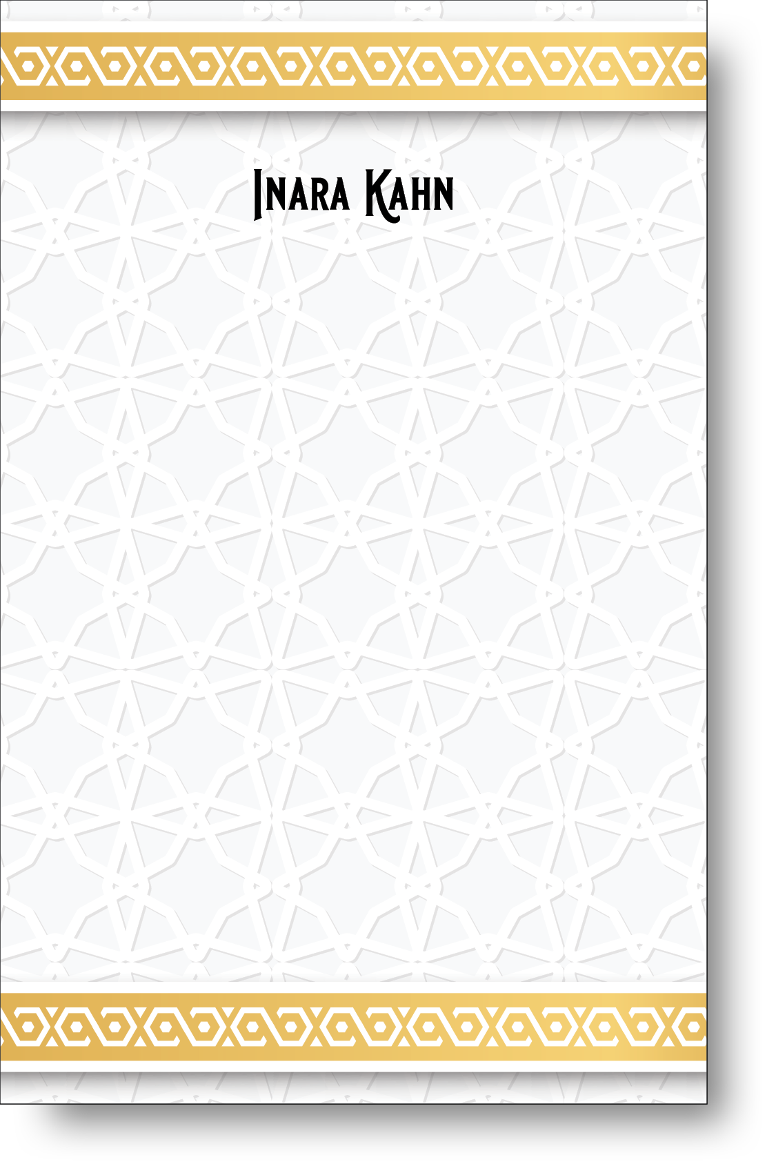 A colorful personalized muslim themed notepad.