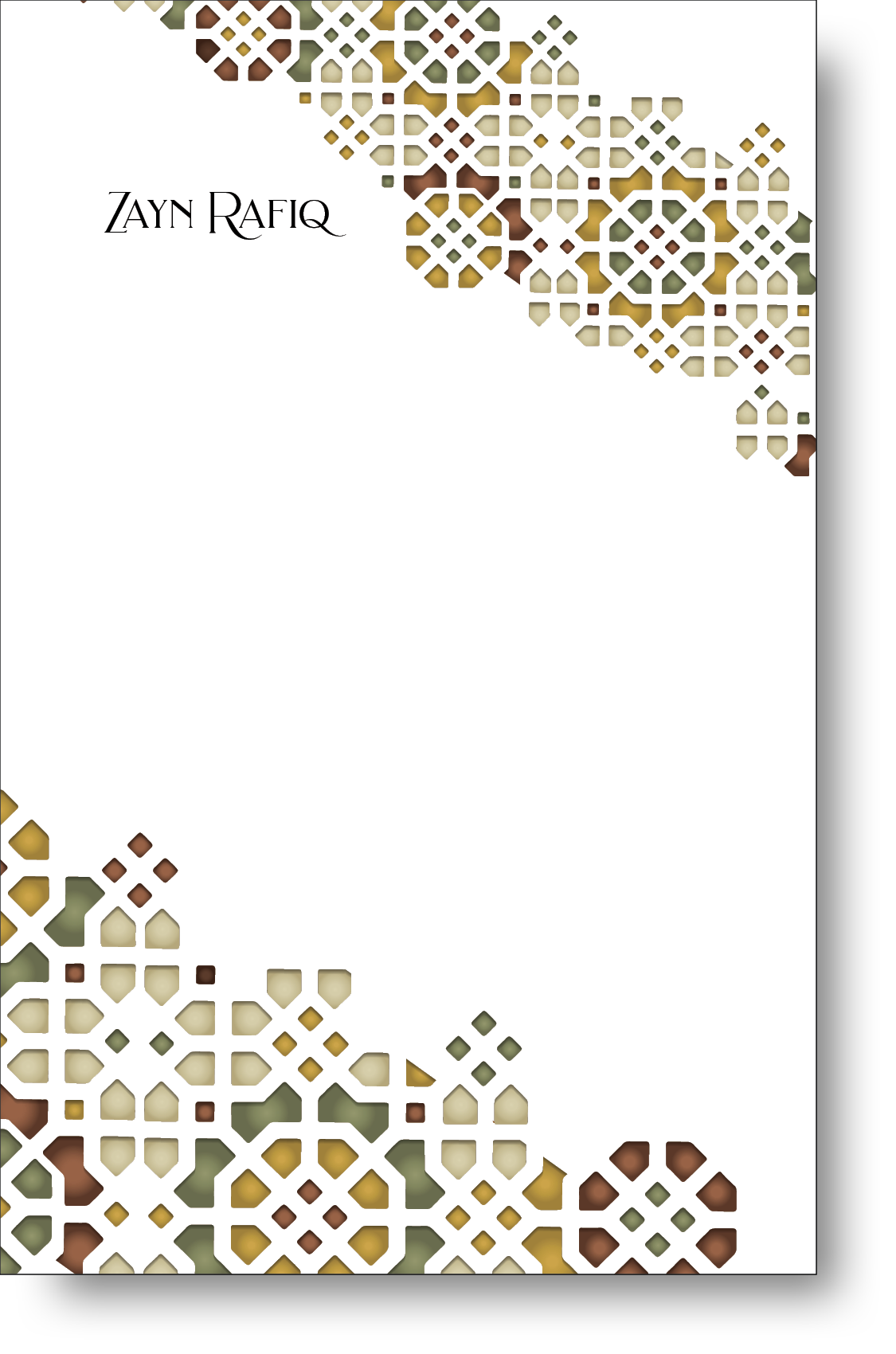 A colorful personalized muslim themed notepad.