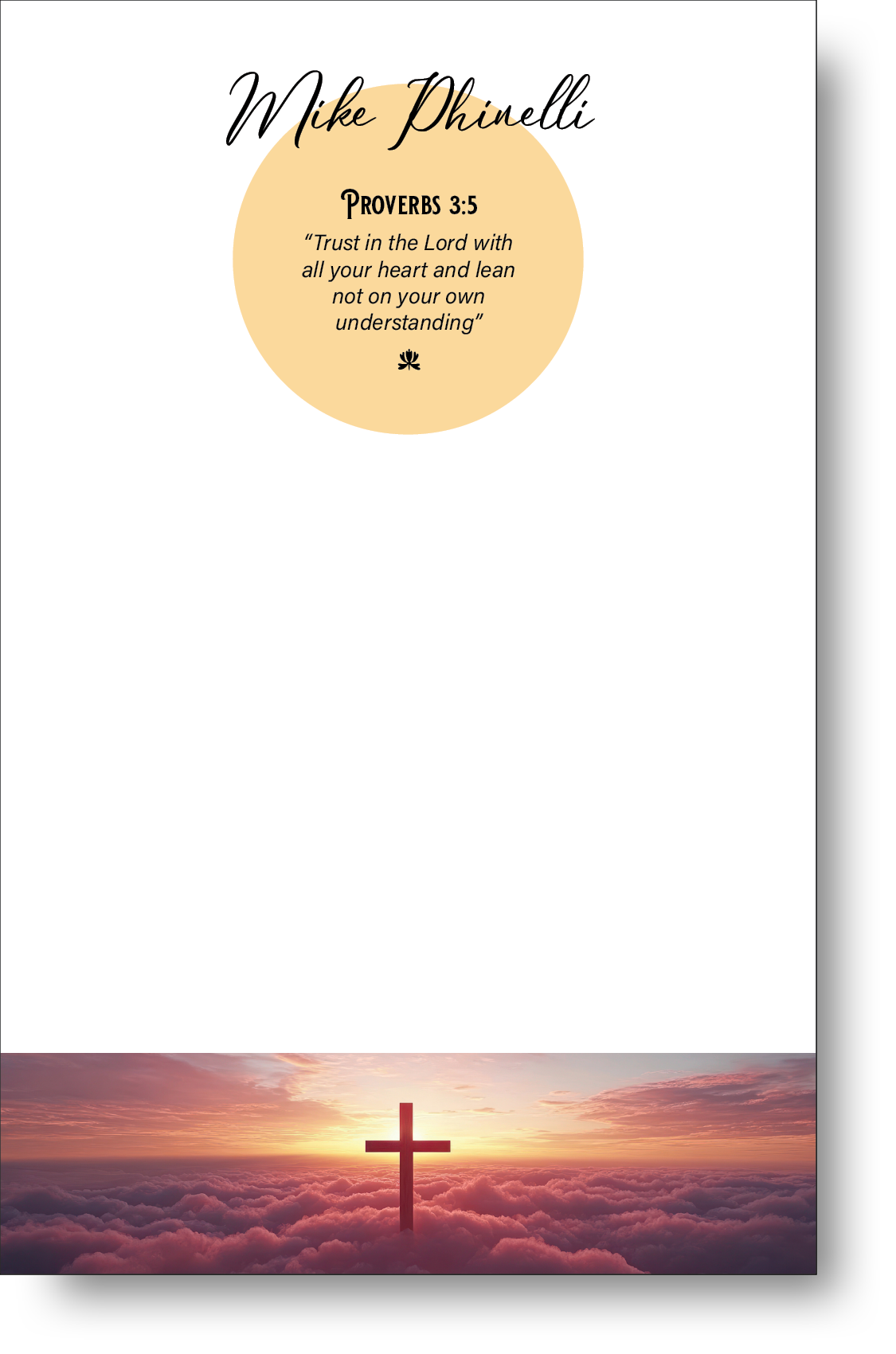 A colorful personalized Christian themed notepad.