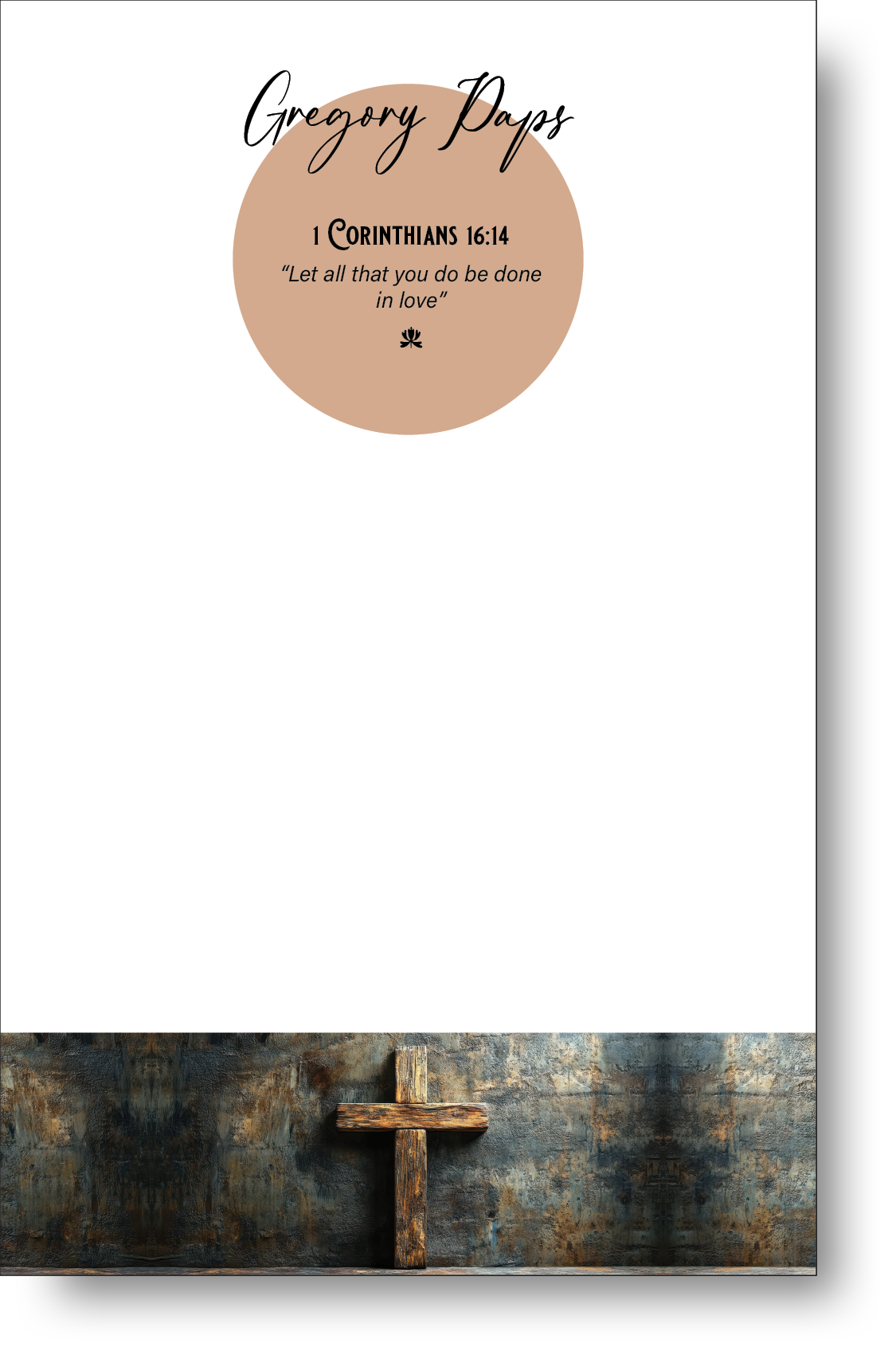 A colorful personalized Christian themed notepad.