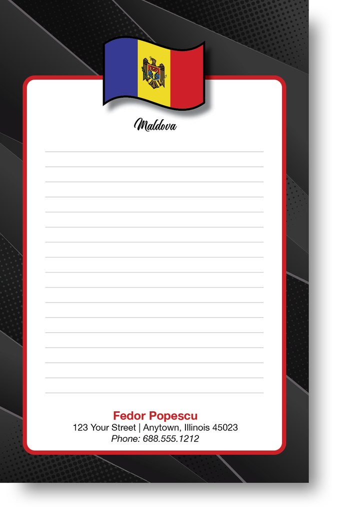 National Flags Design Note Pad 500C2 (Maldova)