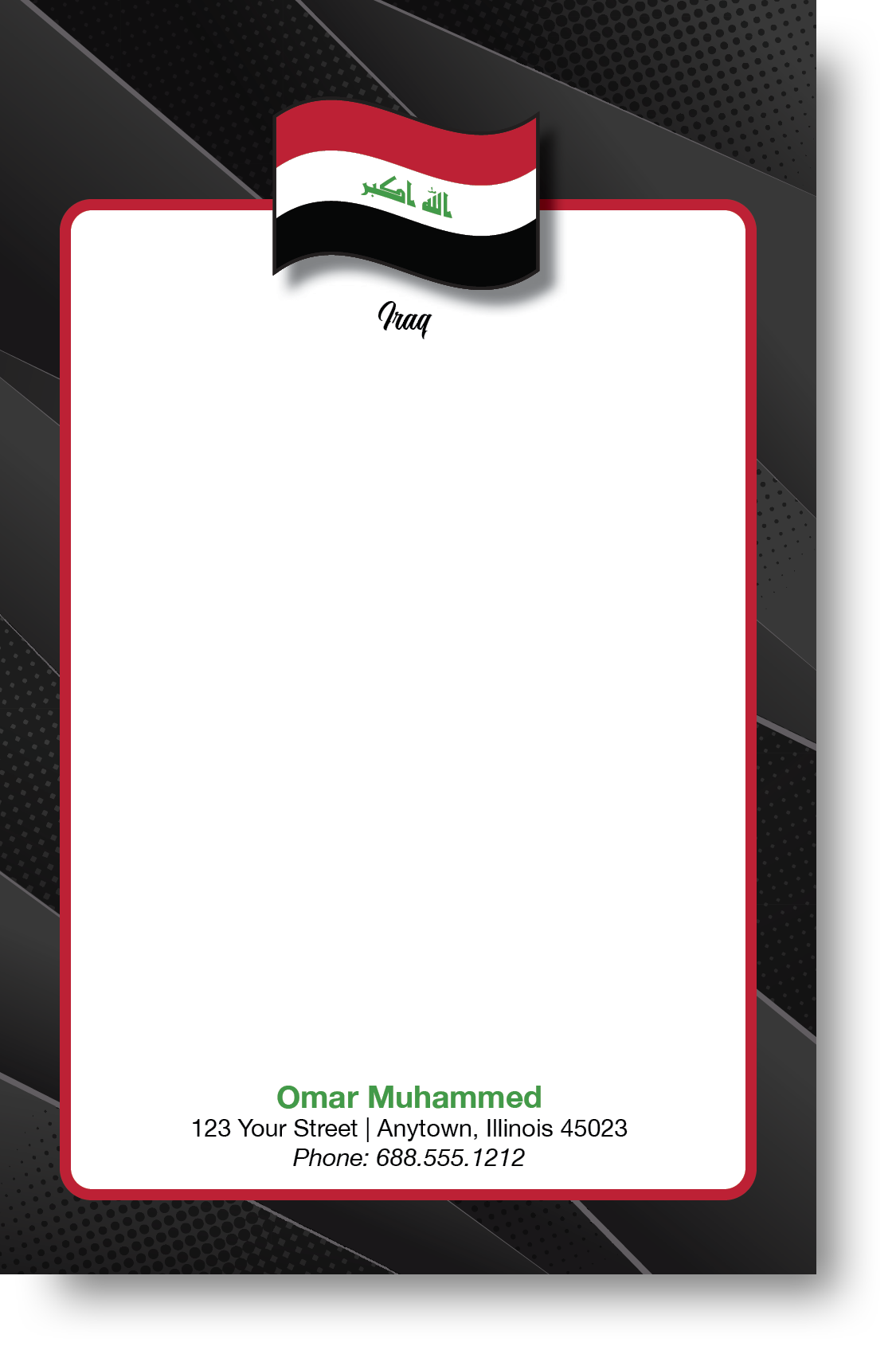 National Flags Design Notepad 500C30 (Iraq)